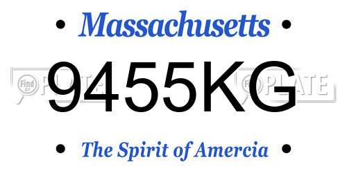 9455KG Massachusetts License Plate