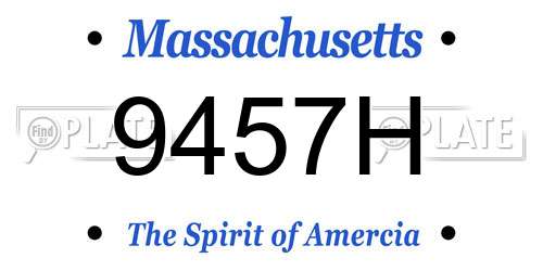9457H Massachusetts License Plate