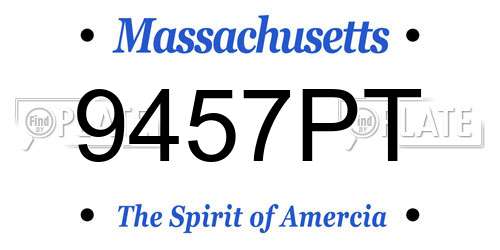 9457PT Massachusetts License Plate