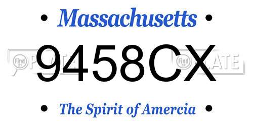 9458CX Massachusetts License Plate
