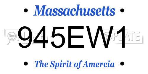 945EW1 Massachusetts License Plate