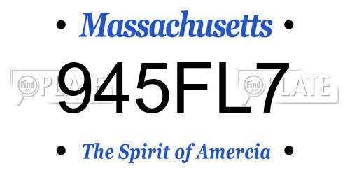 945FL7 Massachusetts License Plate