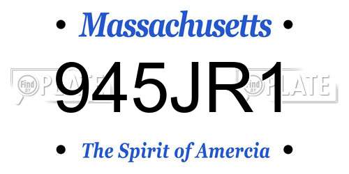 945JR1 Massachusetts License Plate