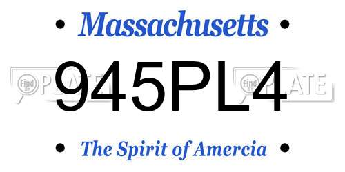 945PL4 Massachusetts License Plate