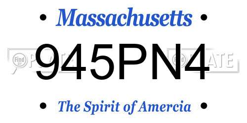 945PN4 Massachusetts License Plate