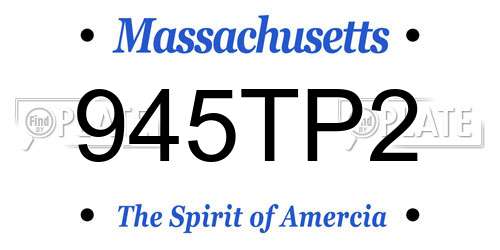 945TP2 Massachusetts License Plate
