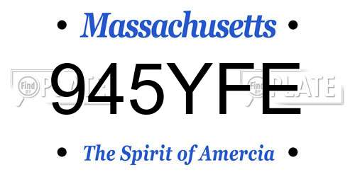 945YFE Massachusetts License Plate