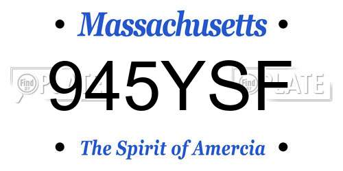 945YSF Massachusetts License Plate
