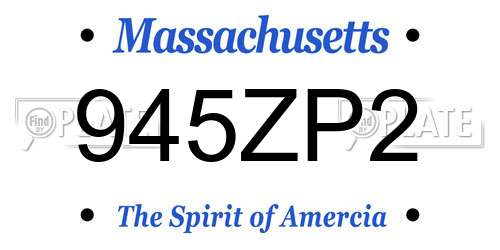 945ZP2 Massachusetts License Plate