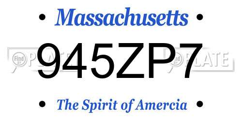 945ZP7 Massachusetts License Plate