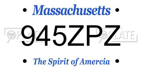 945ZPZ Massachusetts License Plate