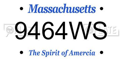 9464WS Massachusetts License Plate