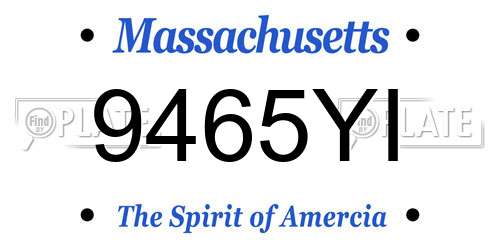 9465YI Massachusetts License Plate