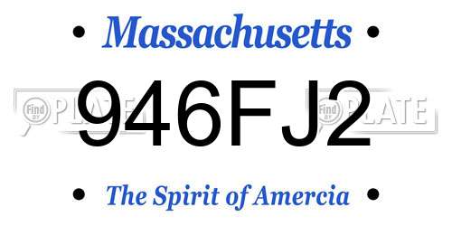 946FJ2 Massachusetts License Plate
