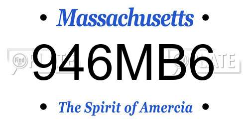 946MB6 Massachusetts License Plate