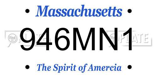 946MN1 Massachusetts License Plate