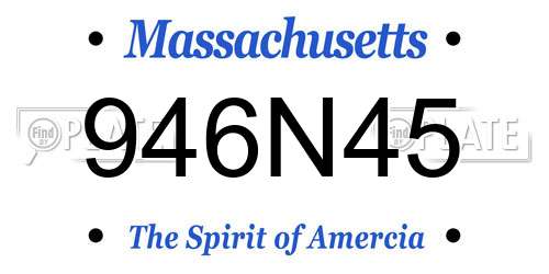 946N45 Massachusetts License Plate