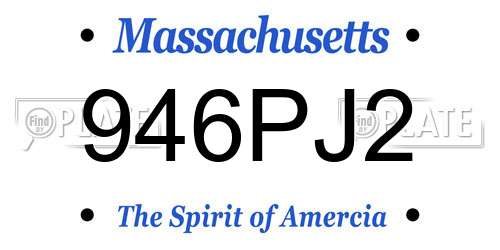 946PJ2 Massachusetts License Plate