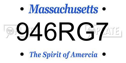 946RG7 Massachusetts License Plate
