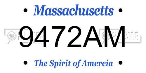 9472AM Massachusetts License Plate