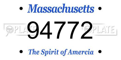 94772 Massachusetts License Plate