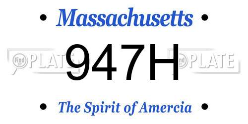 947H Massachusetts License Plate