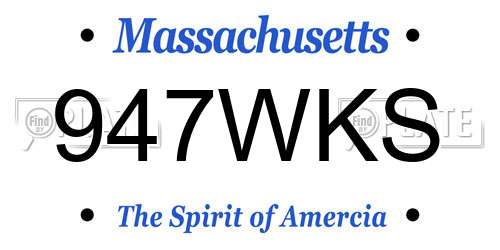 947WKS Massachusetts License Plate