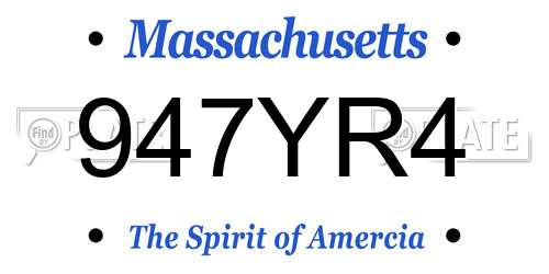 947YR4 Massachusetts License Plate