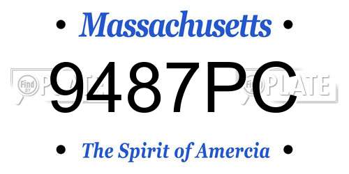 9487PC Massachusetts License Plate