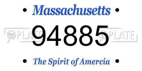 94885 Massachusetts License Plate