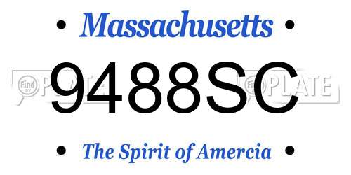 9488SC Massachusetts License Plate