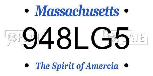 948LG5 Massachusetts License Plate