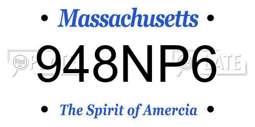 948NP6 Massachusetts License Plate