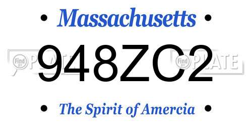 948ZC2 Massachusetts License Plate