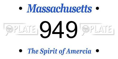 949 Massachusetts License Plate