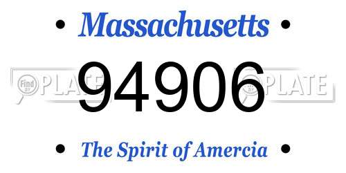 94906 Massachusetts License Plate