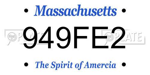 949FE2 Massachusetts License Plate