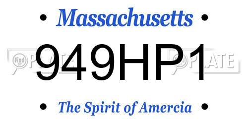 949HP1 Massachusetts License Plate