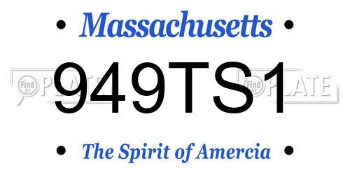 949TS1 Massachusetts License Plate