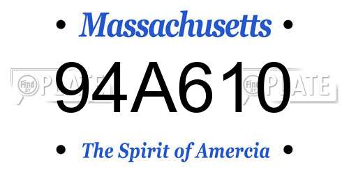 94A610 Massachusetts License Plate