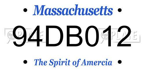 94DB012 Massachusetts License Plate