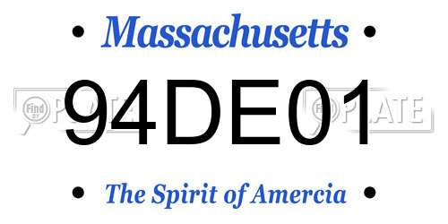 94DE01 Massachusetts License Plate