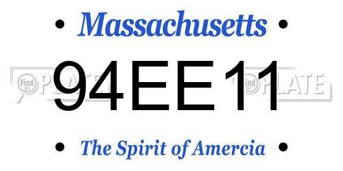 94EE11 Massachusetts License Plate