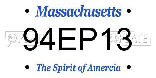 94EP13 Massachusetts License Plate