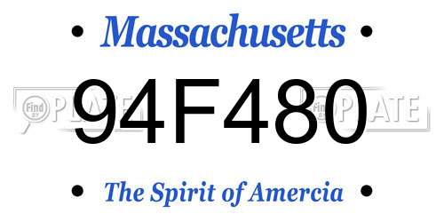 94F480 Massachusetts License Plate