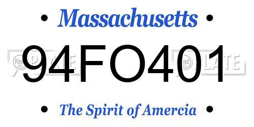 94FO401 Massachusetts License Plate