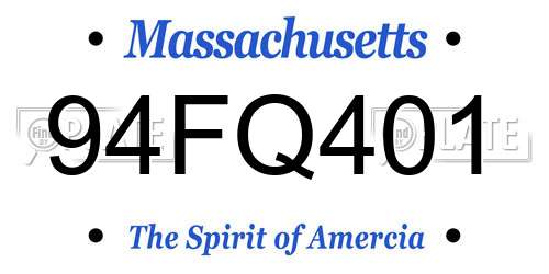 94FQ401 Massachusetts License Plate
