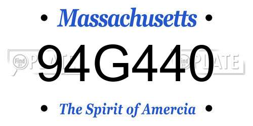 94G440 Massachusetts License Plate