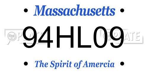 94HL09 Massachusetts License Plate