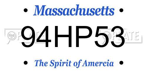 94HP53 Massachusetts License Plate